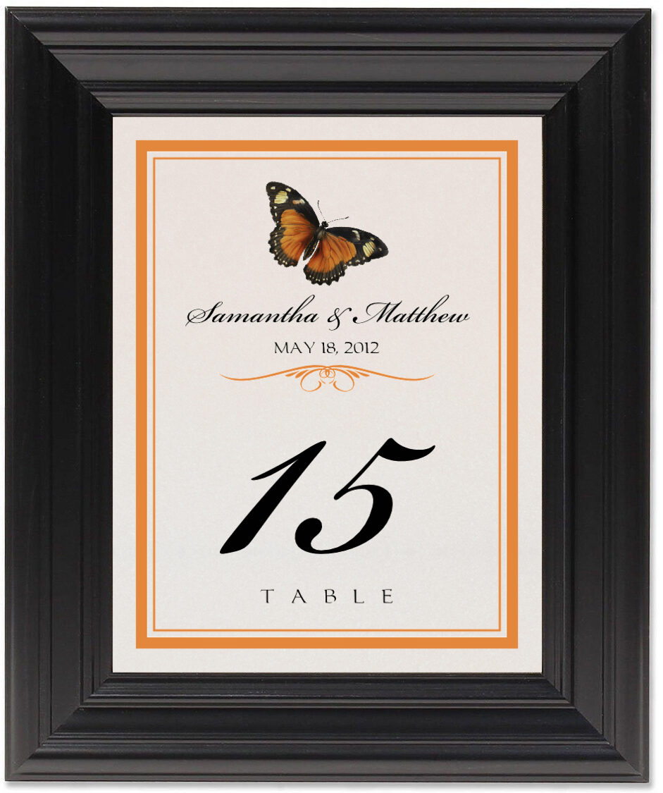 Butterfly Wishes Monarch Butterfly Wedding Table Numbers and Table Cards Documents and Designs